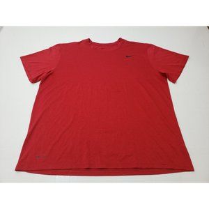 Nike Dri-Fit Mens Shirt Short Sleeve Crewneck Moisture Wicking Athletic Red XL